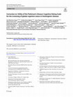 Research paper thumbnail of Correction to: Utility of the Parkinson’s disease-Cognitive Rating Scale for the screening of global cognitive status in Huntington’s disease