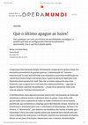 Research paper thumbnail of Que o último apague as luzes!