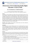 Effectiveness of AI in Enhancing Quality Higher Education: A Survey Study Cover Page