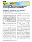 Research paper thumbnail of Determination of Recombination Coefficients and Spectral Emissivity of Thermal Protection Materials