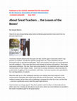 About Great Teachers … the Lesson of the Boxes Cover Page