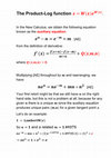 Research paper thumbnail of The product log function W can be expressed in terms of elementary functions.