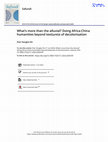 ‘What's More Than the Alluvial? Doing Africa-China Humanities beyond Text(ure)s of Decolonisation’ Book Review for Duncan Yoon, China in 20th and 21st Century African Literature (Cambridge: Cambridge University Press, 2023)', Safundi, Vol. 25, Issue. 1 (2024): online first. Cover Page