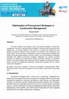 Optimization of Procurement Strategies in Construction Management Cover Page