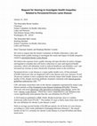 Request for Senate HELP Committee Hearing to Investigate Health Inequities Related to Persistent/Chronic Lyme Disease Cover Page