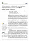 Research paper thumbnail of Essential Oil Content and Composition of the Chamomile Inflorescences (Matricaria recutita L.) Belonging to Central Albania