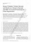 Serum C-Peptide, Visfatin, Resistin, and Ghrelin are Altered in Sporadic and GRN-Associated Frontotemporal Lobar Degeneration Cover Page