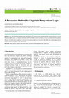 A Resolution Method for Linguistic Many-valued Logic Cover Page