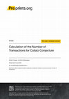 Calculation of the Number of Transactions for Collatz Conjecture Cover Page