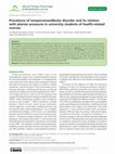 Prevalence of temporomandibular disorder and its relation with plantar pressures in university students of health-related courses Cover Page