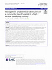 Research paper thumbnail of Management of abdominal tuberculosis in a community-based hospital in a high-income developing country