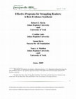 Effective programs for struggling readers: A best-evidence synthesis Cover Page