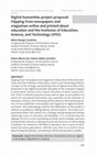 Research paper thumbnail of Digital humanities project proposal: Clipping from newspapers and magazines online and printed about education and the Institutes of Education, Science, and Technology (IFES