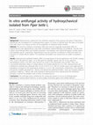 Research paper thumbnail of In vitro antifungal activity of hydroxychavicol isolated from Piper betle L