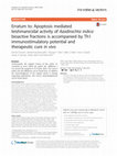 Erratum to: Apoptosis mediated leishmanicidal activity of Azadirachta indica bioactive fractions is accompanied by Th1 immunostimulatory potential and therapeutic cure in vivo Cover Page