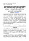 Influence of Societal and Government PoliciesEcological Factors on Risk Taking Behaviour among Secondary School Students in Kajiado North Sub-County, Kajiado County, Kenya Cover Page