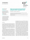 Research paper thumbnail of Organ procurement and transplantation during the COVID-19 pandemic in Iran