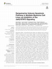 Sanguinarine Induces Apoptosis Pathway in Multiple Myeloma Cell Lines via Inhibition of the JaK2/STAT3 Signaling Cover Page