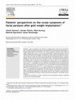 Patients' perspectives on the ocular symptoms of facial paralysis after gold weight implantation Cover Page