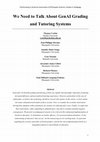 We Need to Talk About GenAI Grading and Tutoring Systems Cover Page