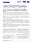 Viral Load of Severe Acute Respiratory Syndrome Coronavirus 2 (SARS-CoV-2) in Respiratory Aerosols Emitted by Patients With Coronavirus Disease 2019 (COVID-19) While Breathing, Talking, and Singing Cover Page