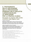 Il trattamentodelle dIslIpIdemIenella prevenzIoneprImarIa delle malattIecardIovascolarI:le IndIcazIonIper la pratIca clInIcadocumento di consenso delle societàscientifiche della regione lazio Cover Page