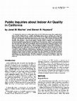 Research paper thumbnail of Public Inquiries about Indoor Air Quality