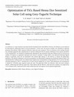 Optimization of TiO2 Based Henna Dye Sensitized Solar Cell using Grey-Taguchi Technique Cover Page