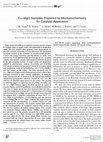 Cu–MgO Samples Prepared by Mechanochemistry for Catalytic Application Cover Page