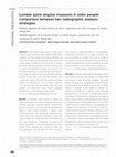 Lumbar spine angular measures in older people: comparison between two radiographic analysis strategies Cover Page