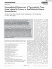 Unprecedented Enhancement of Thermoelectric Power Factor Induced by Pressure in Small‐Molecule Organic Semiconductors Cover Page