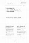 Programas de intervención, Territorios y Juventudes Cover Page