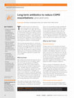 Research paper thumbnail of Long-term antibiotics to reduce COPD exacerbations: pros and cons