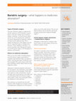 Research paper thumbnail of Bariatric surgery—what happens to medicines absorption?