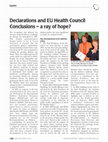 Declarations and EU Health Council Conclusions – a ray of hope? Cover Page