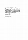 Programas federais de apoio aos pequenos investimentos: justificativas, características e balanço preliminar Cover Page