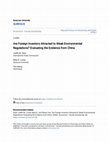 Are Foreign Investors Attracted to Weak Environmental Regulations? Evaluating the Evidence from China Cover Page