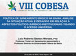 Política de saneamento básico na Bahia: análise da situação atual e desafios em relação à aspectos político-jurídico-institucionais visando o acesso universal Cover Page