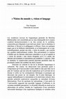 Research paper thumbnail of « Vision du monde », vision et langage