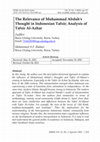 The Relevance of Muhammad Abduh's Thought in Indonesian Tafsir; Analysis of Cover Page