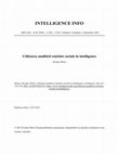 Utilizarea analiticii rețelelor sociale în intelligence Cover Page