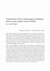 Research paper thumbnail of Constitution d'une communauté scientifique dans un pays moins avancé (PMA) : le cas du Niger