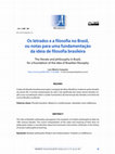 Luiz Alberto Cerqueira - Os letrados e a filosofia no Brasil, ou notas para uma fundamentação da ideia de filosofia brasileira -  The literate and philosophy in Brazil, for a foundation of the idea of Brazilian filosophy - Cover Page