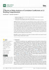 A Review of Meta-Analyses of Correlation Coefficients on L2 Reading Comprehension Cover Page