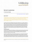 Servant leadership: A theoretical model Cover Page