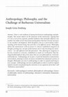 Anthropology, Philosophy, and the Challenge of Barbarous Universalism Cover Page