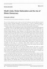 Research paper thumbnail of ChristopheJaffrelot, Modi's India: Hindu Nationalism and the rise of Ethnic Democracy: Princeton University Press, 2021. Translated by Cynthia Sahoch. pp. x + 639. US $35