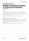 Research paper thumbnail of MEMORIA Y FOTOGRAFÍA EN REGRESO AL EDÉN (2020) DE PACO ROCA