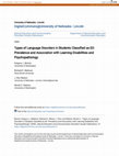 Research paper thumbnail of Types of Language Disorders in Students Classified as ED: Prevalence and Association with Learning Disabilities and Psychopathology