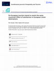 Do European tourists intend to revisit the same countries? Effect of satisfaction in European Union destinations Cover Page